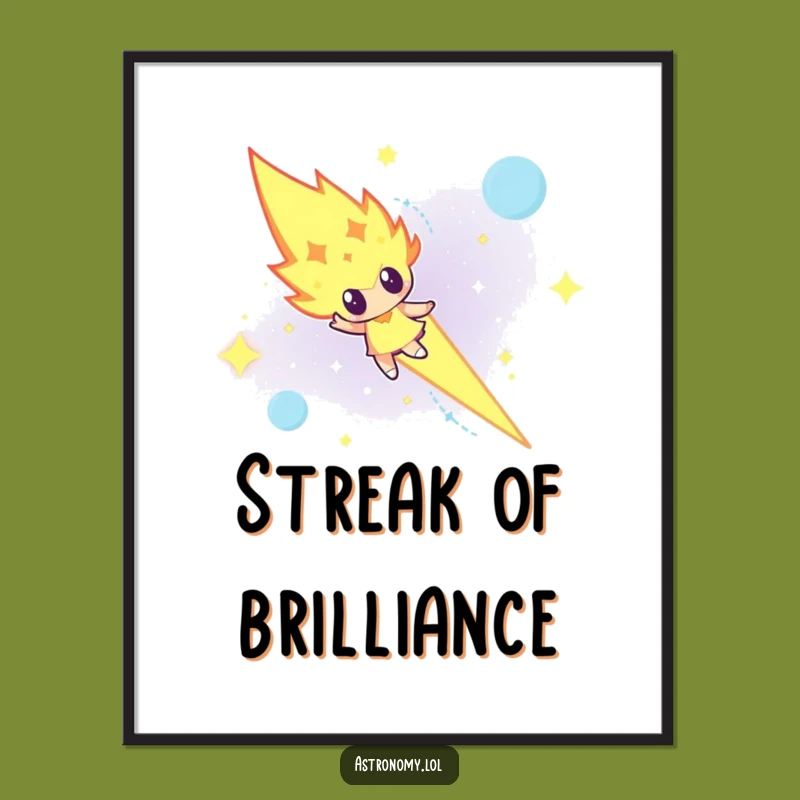 Funny Determined Meteor Digital Print - Blazing Night Sky Art