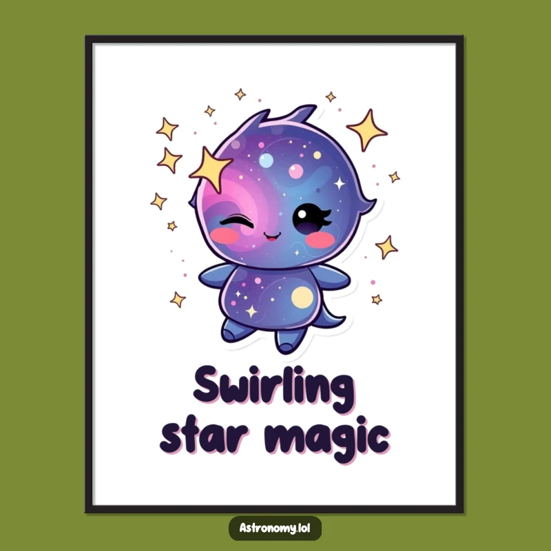 Funny Winking Galaxy Digital Art - Cosmic Humor Download for Enchanting Decor