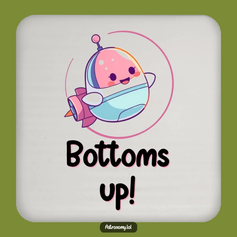 Funny Spaceship Coaster: Cheerful Looper - Protect Surfaces Funny Gift!