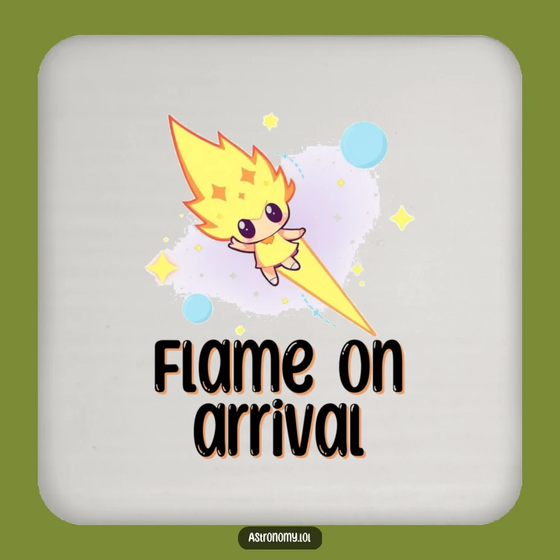 Funny Determined Meteor Coaster - Protect Surfaces Blazing Style