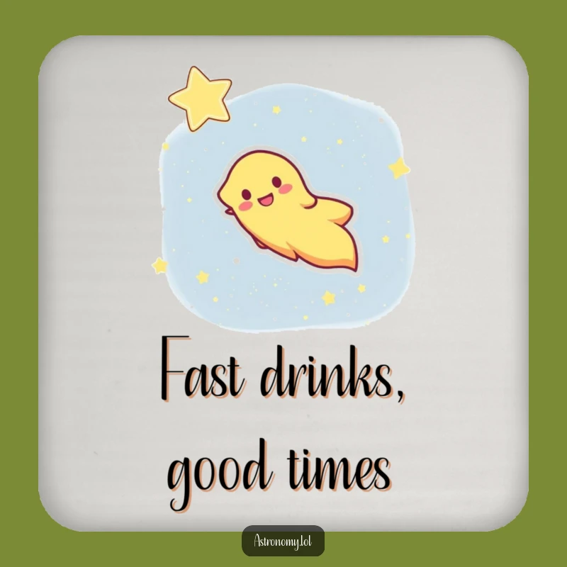 Funny Comet Coaster: Protect Surfaces with Star Streaker Humor, Great Gift