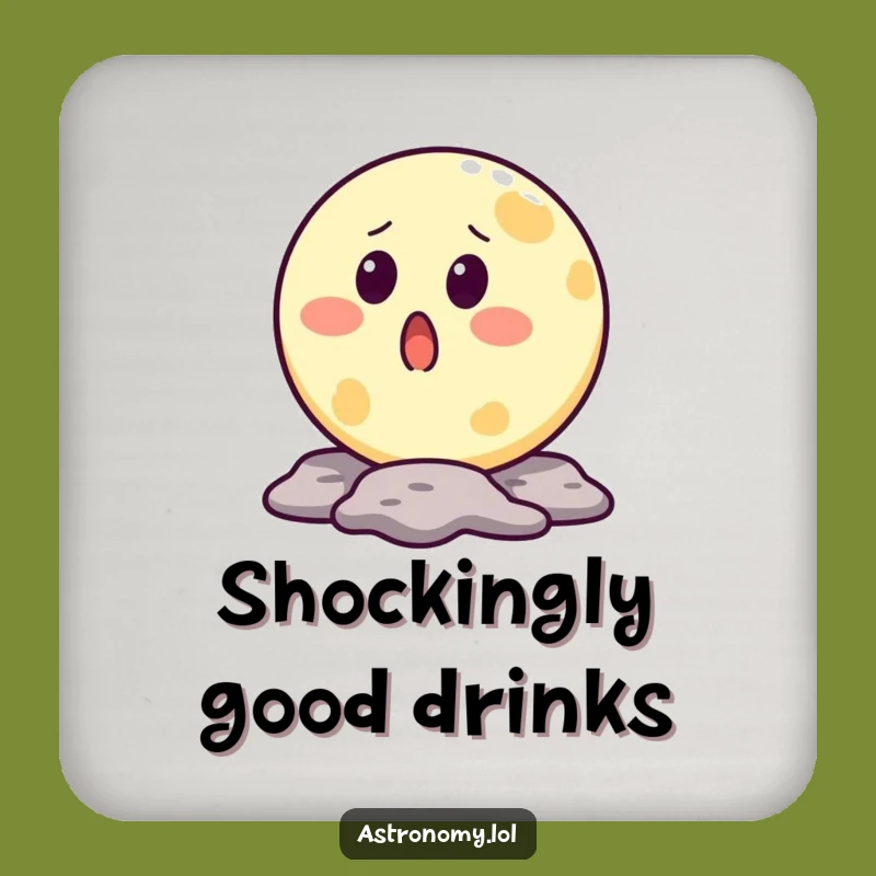 Funny Moon Drink Coaster: Surprised Crater Decor, Perfect Gift