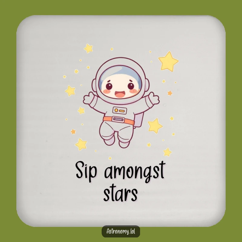 Funny Astronaut Coaster: Cute Floating Character Protects Surfaces Gift