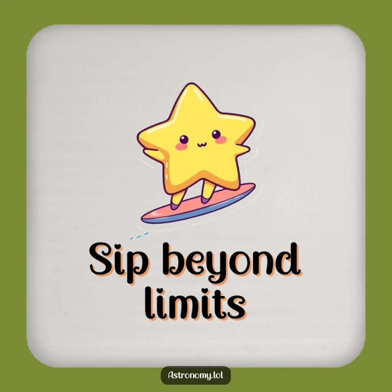 Funny Cute Star Surfing Comet Tail Coaster - Protect Surfaces with Humor!