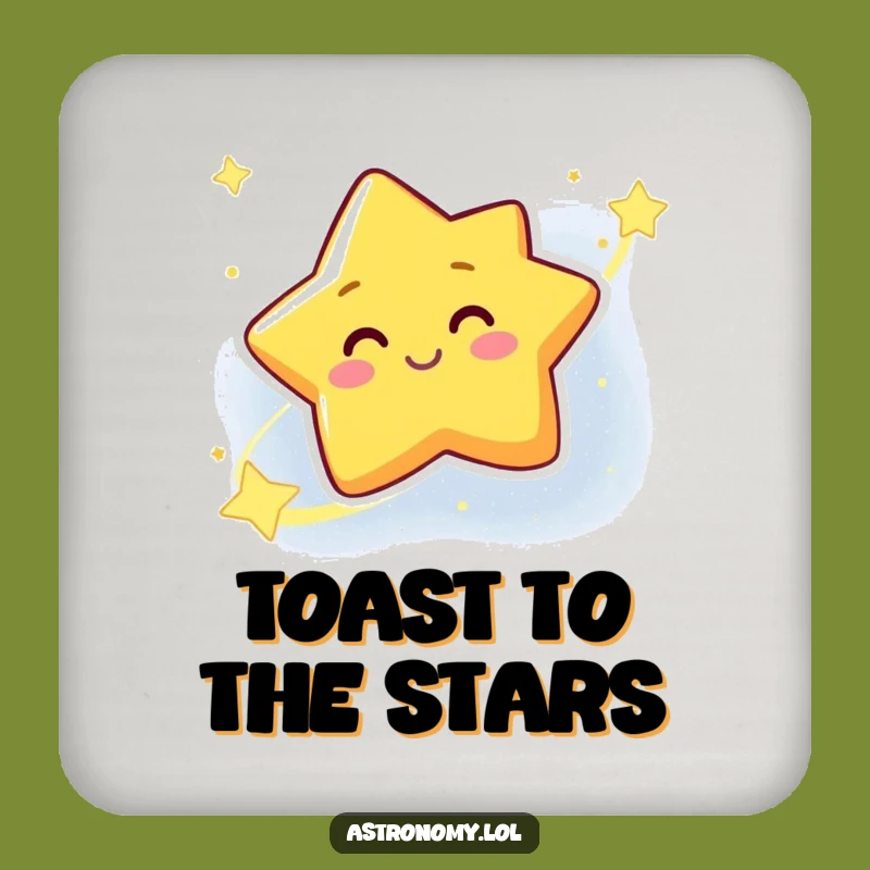 Funny Star Coaster: Winking Galaxy Protector, Humorous Table Decor Gift