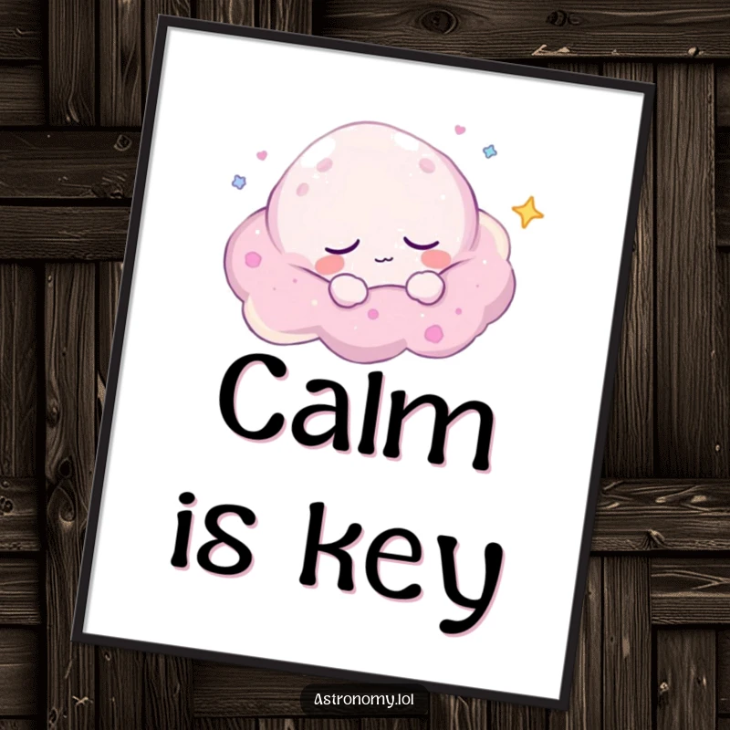 Funny Poster: A Sleepy Nebula Character Drifting Peacefully through Space, creating serene and humorous wall art. A fantastic gift idea.