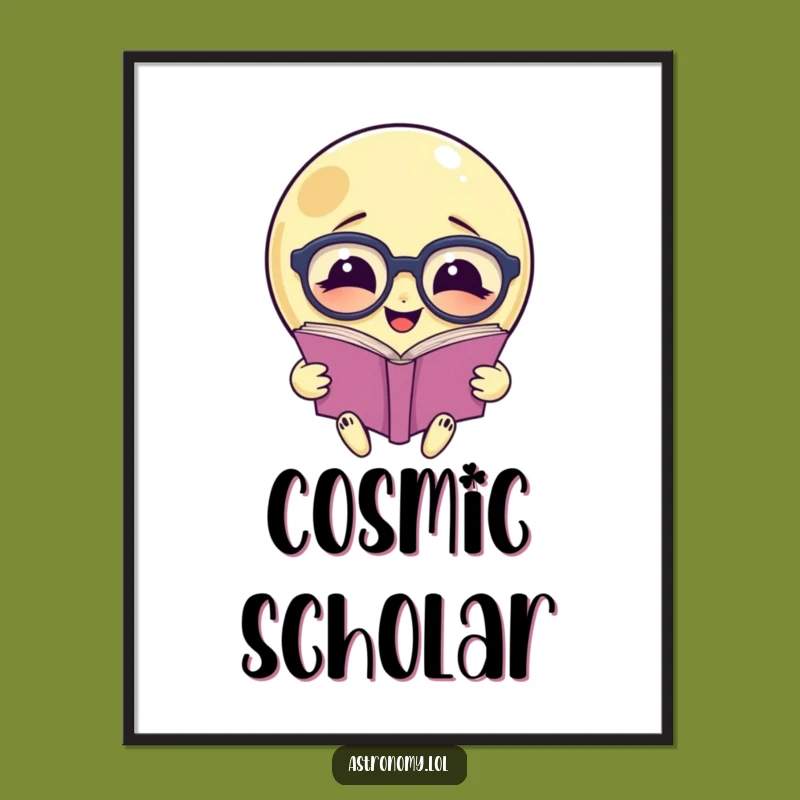 Funny Moon Reading Poster: Hilarious Celestial Art, Perfect Gift for Readers