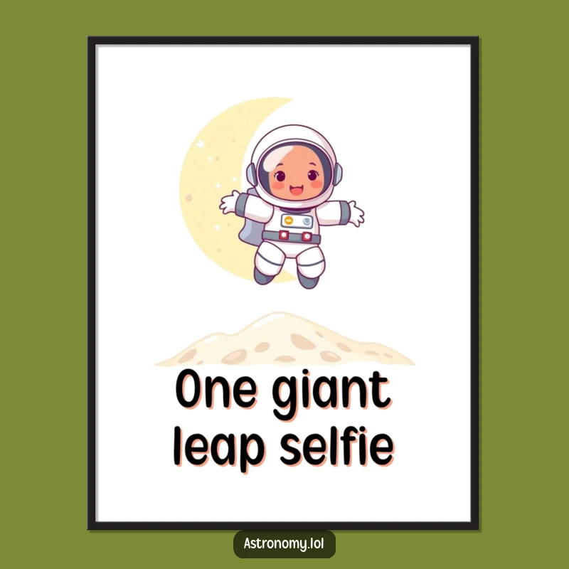 Funny Astronaut Moon Bounce Poster: Decorate Your Space with Lunar Joy