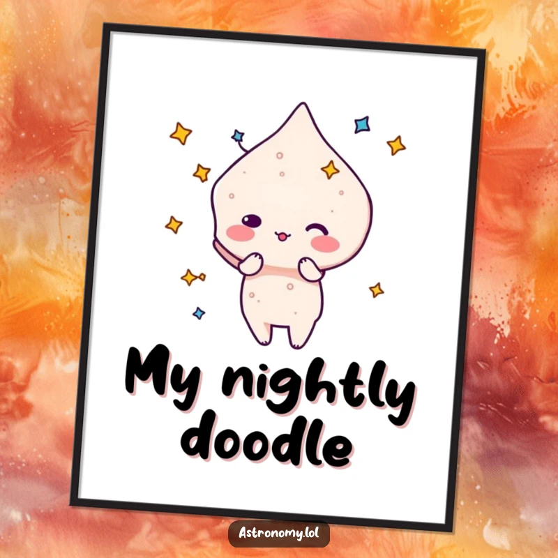 Funny Constellation Poster showing a playful character forming a silly shape, adding whimsical cosmic decor and a touch of humor.