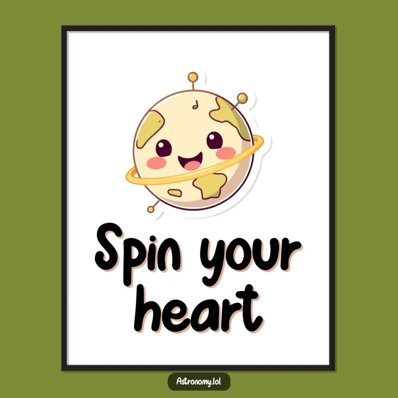 Funny Happy Planet Poster - Cheerful Spinning Earth Wall Art