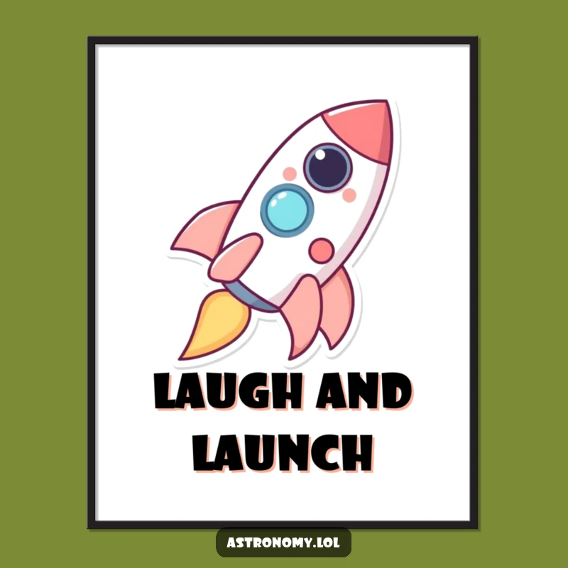 Funny Happy Rocket Giggles Poster - Hilarious Wall Art!