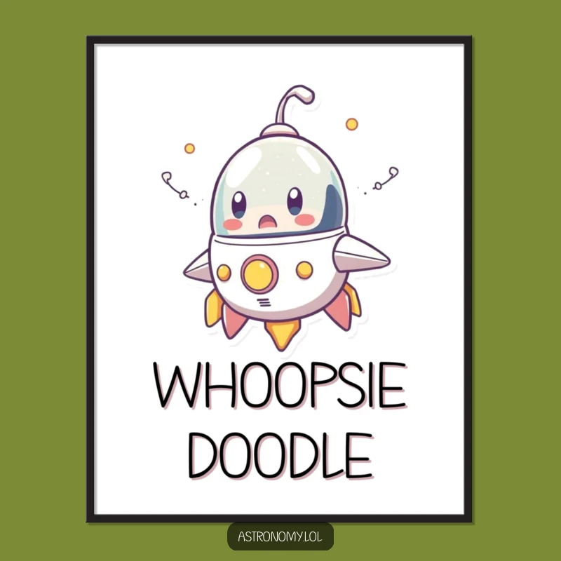 Funny Spaceship Poster: Surprise & Smoke Trails Art for Your Walls