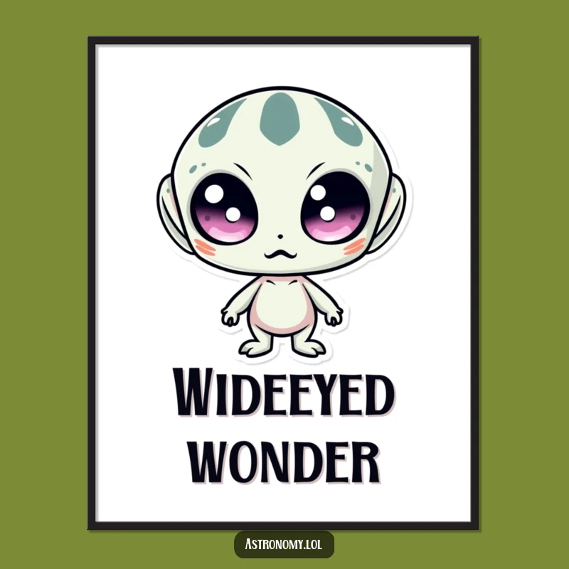 Funny Surprised Alien Poster: Adorn Your Walls with Wide-Eyed Wonder