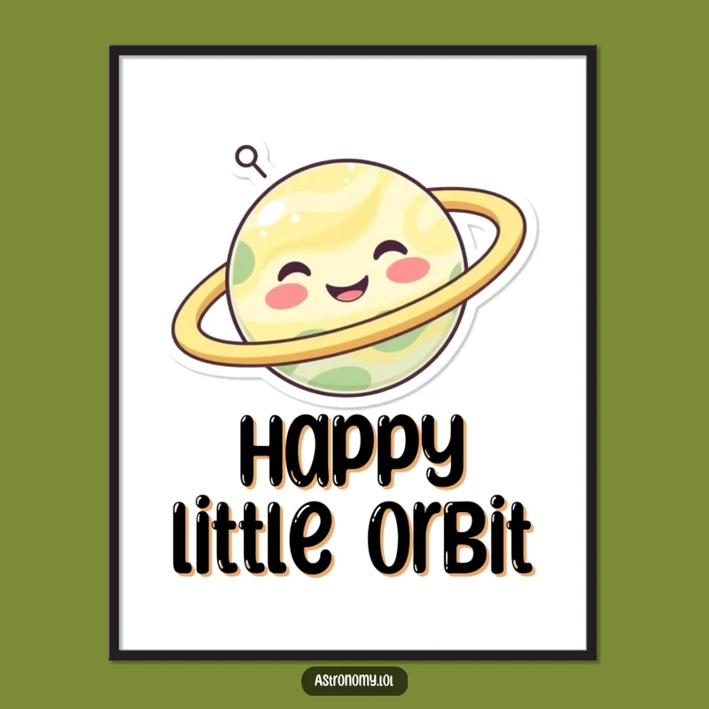 Funny Happy Planet Poster: Joyful Rings Celestial Art Gift