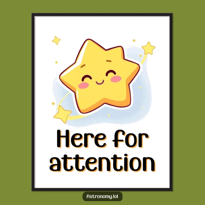Funny Star Poster: Winking Galaxy Art, Whimsical Space Decor Gift