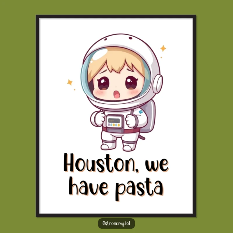 Funny Astronaut Colander Poster - Hilarious Space Mishap Wall Art Gift
