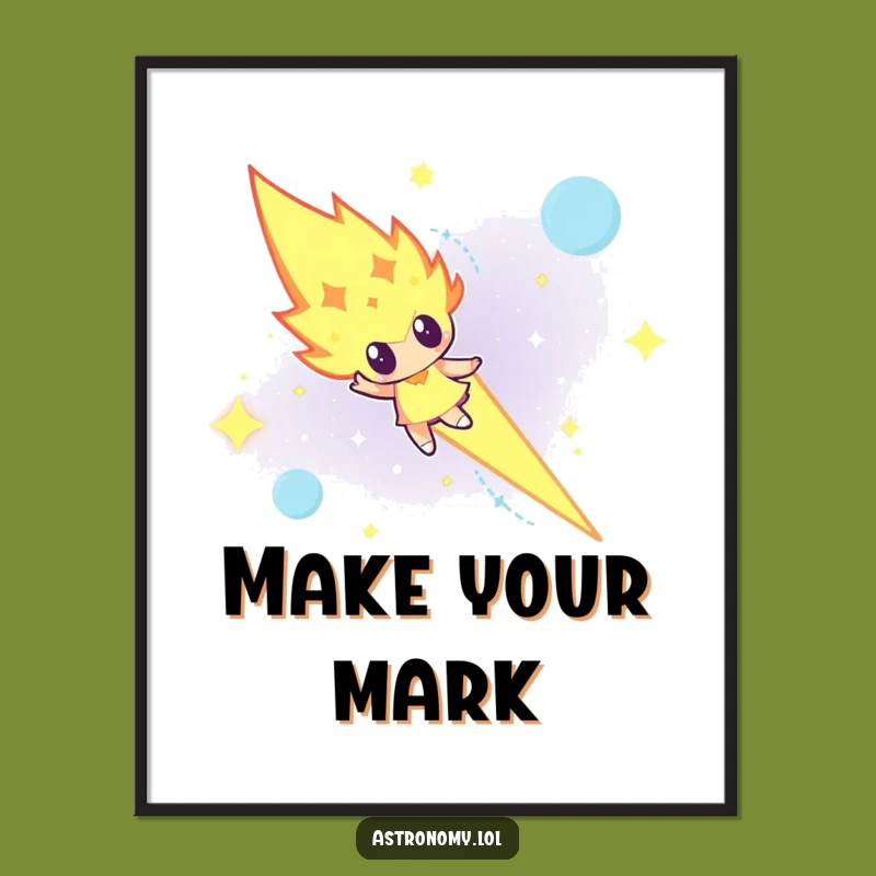 Funny Determined Meteor Poster - Blazing Night Sky Wall Art