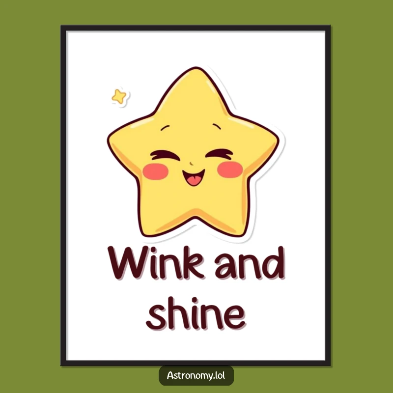 Funny Giggling Star Poster: Winking Star Art Print, a Hilarious Funny Gift Decor