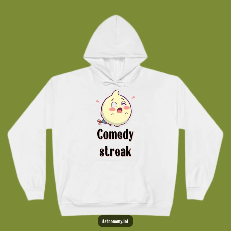 Funny Surprised Comet Hoodie: Cozy Laughter Tail Space Gift