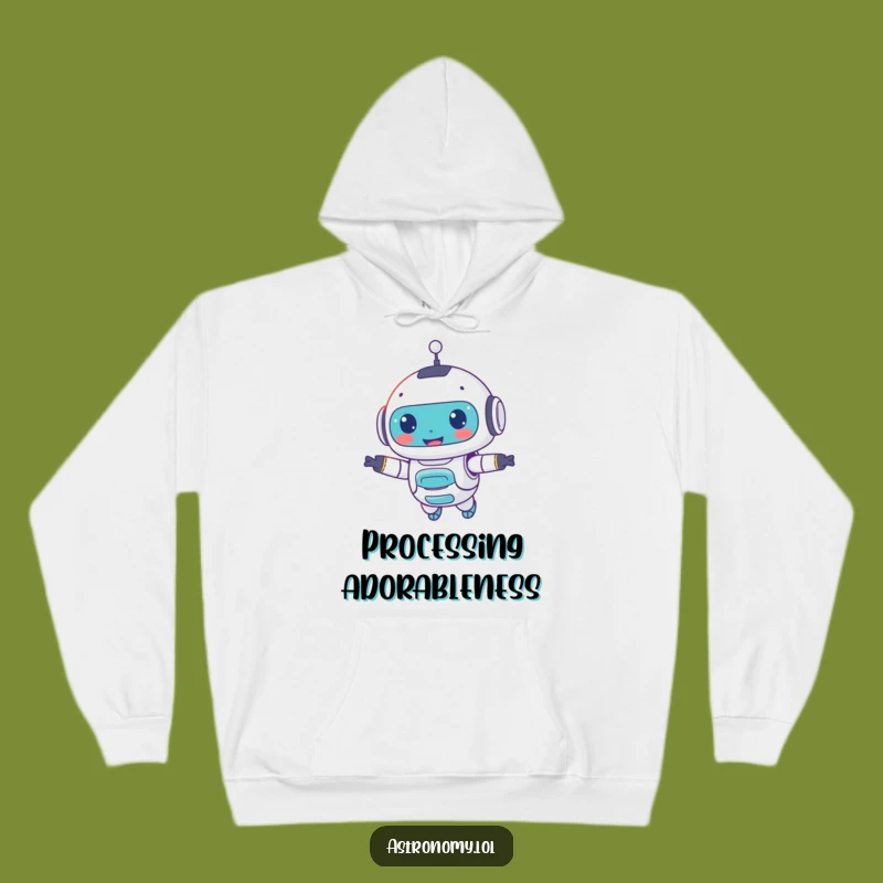 Cozy Funny Robot Companion Hoodie: Hug Your Smiling AI Pal, The Ultimate Funny Gift
