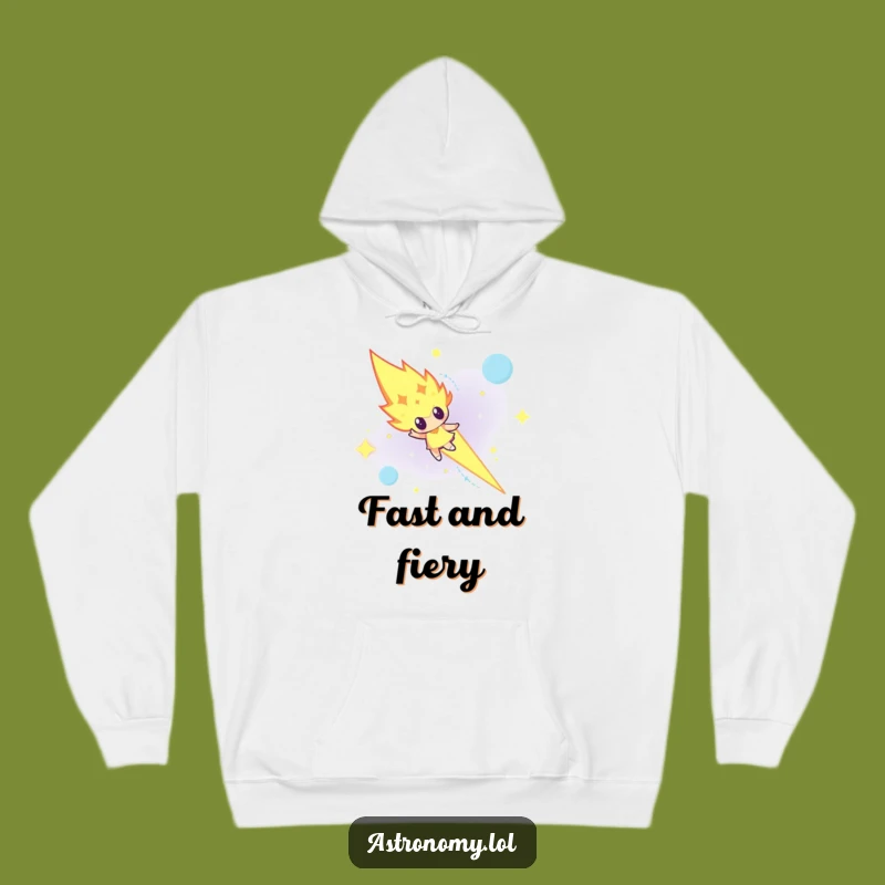 Funny Determined Meteor Hoodie - Cozy Blazing Night Sky Apparel