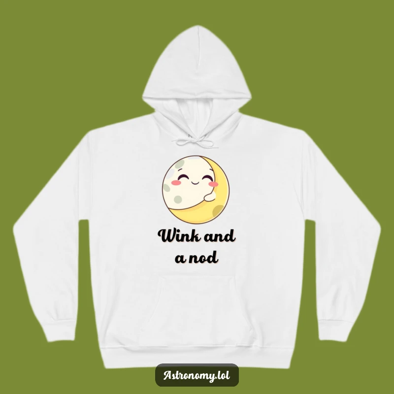 Funny Grinning Moon Winking Planet Hoodie - Cozy & Comical!