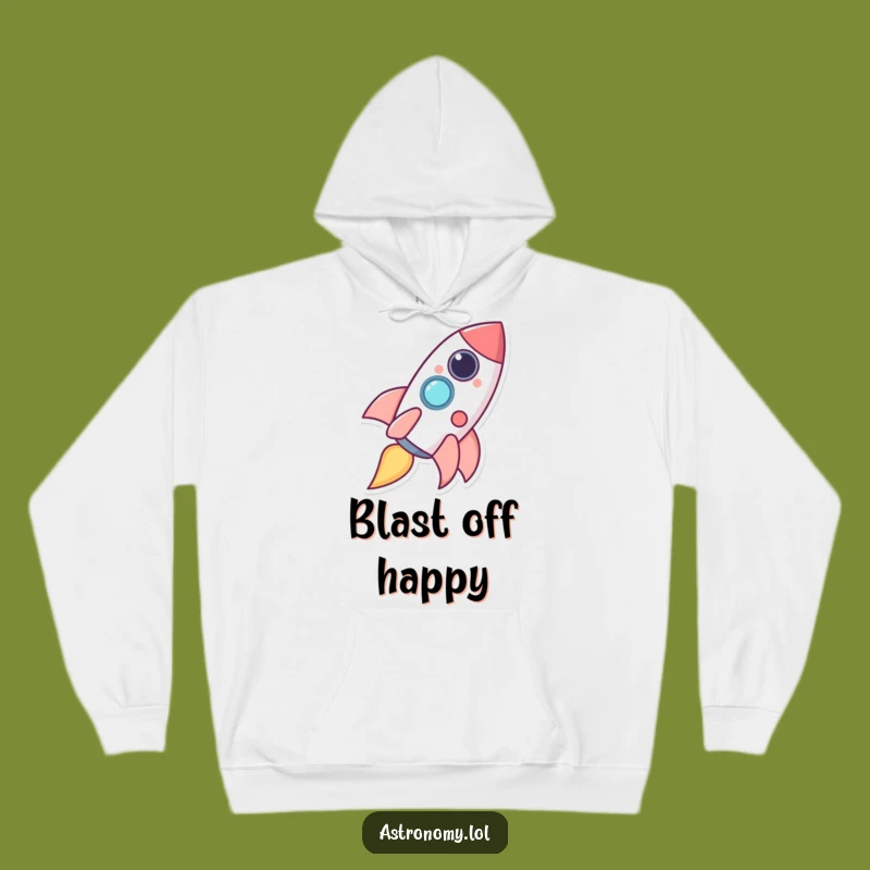 Funny Happy Rocket Giggles Hoodie - Cozy Galactic Fun!