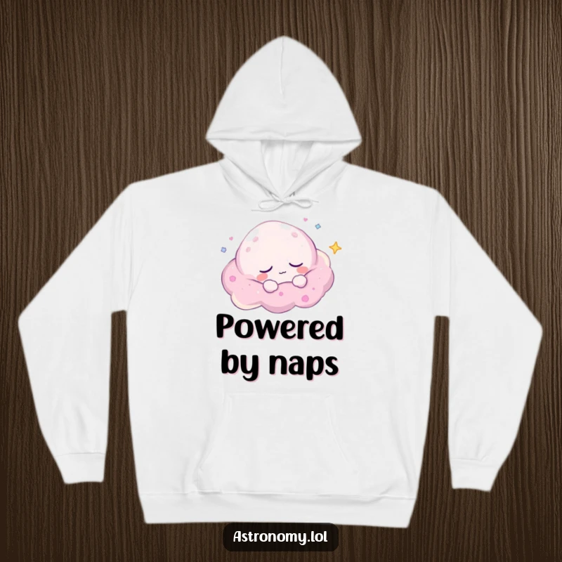 Funny Hoodie: A Sleepy Nebula Character Drifting Peacefully, offering cozy comfort and a serene, humorous design. An excellent present.