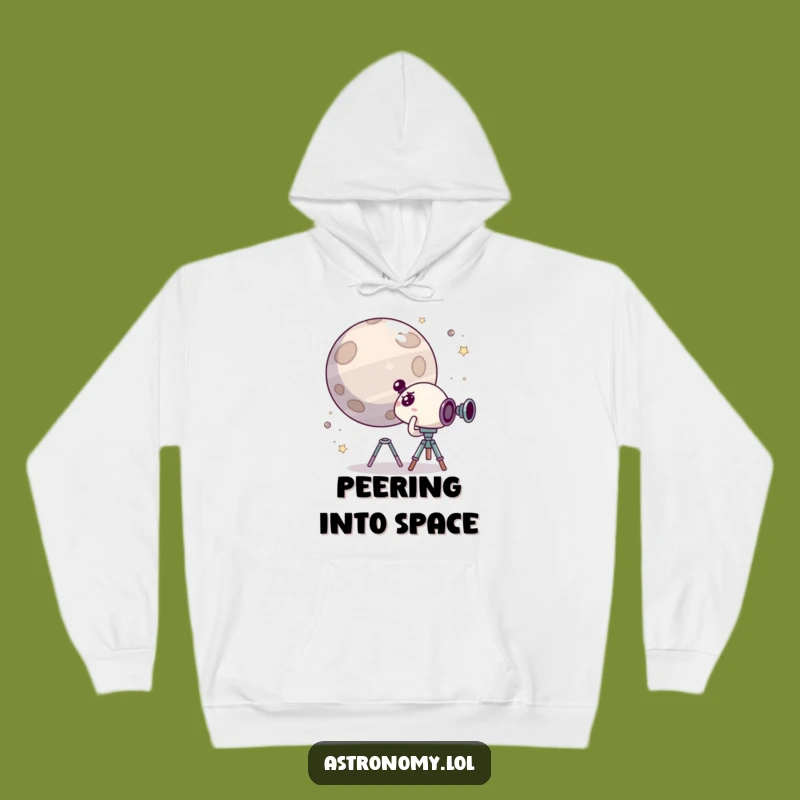 Funny Space Hoodie: Surprised Character Spots Giggle Planet, Cozy Funny Gift
