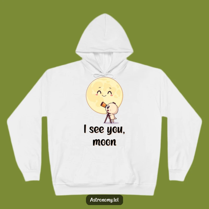 Funny Telescope Hoodie: Cozy Surprised Character Sweatshirt, Warm & Whimsical Gift