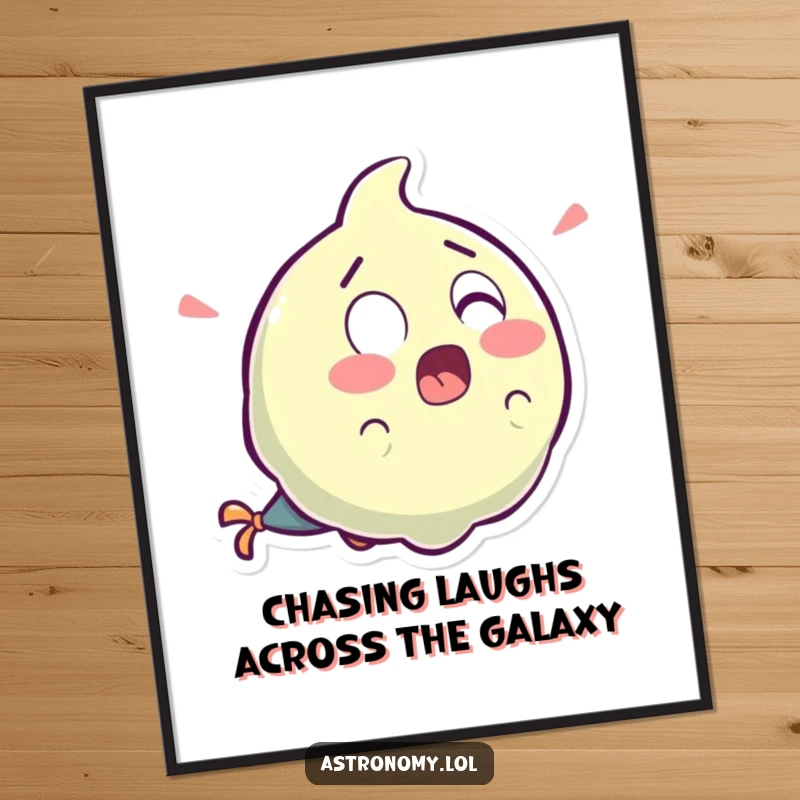 Funny Free Printable Wall Art: A surprised comet hurtles through space, leaving a spectacular trail of laughter in its wake.