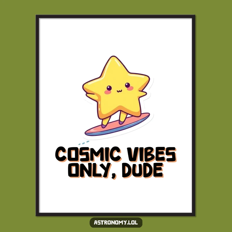 Free Printable Star Surfer Art: Funny Downloadable Space Decor