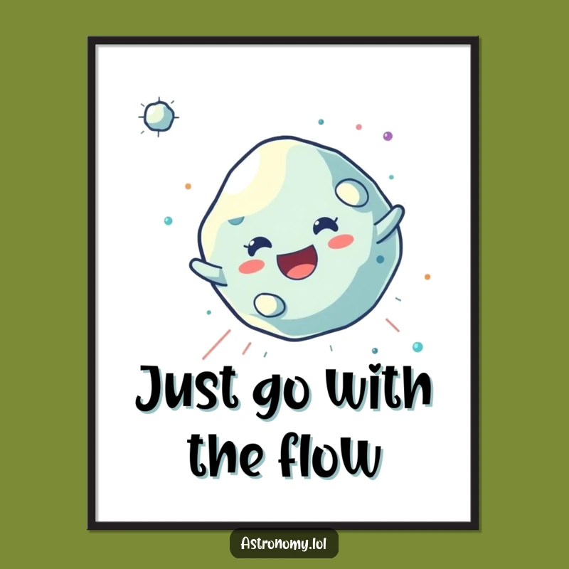 Energetic Free Printable Wall Art: Asteroid Character - Dynamic Space Downloadable Decor