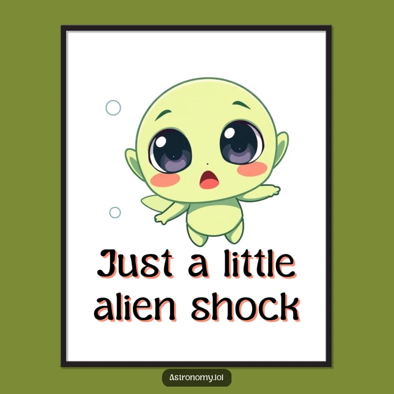 Free Printable Surprised Alien Art: Funny Downloadable Space Decor