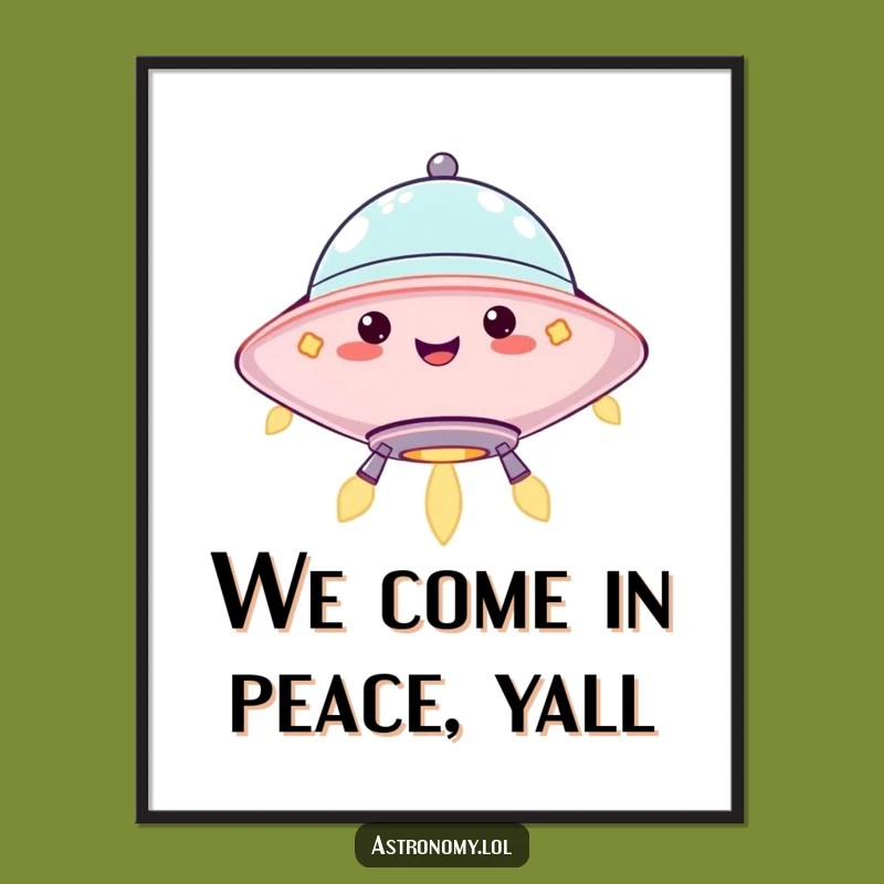 Free Printable UFO Wall Art: Jolly Blinking Lights Space Decor Download!