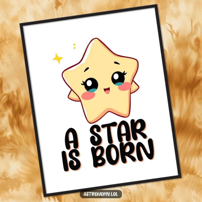 Funny Free Printable Wall Art: A curious star character twinkles with playful curiosity, adding a whimsical touch to your decor.