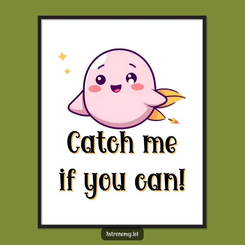 Free Printable Wall Art: Happy Comet - Whimsical Downloadable Space Art