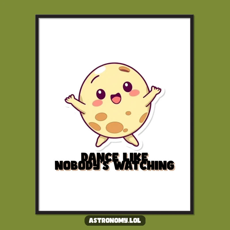 Free Printable Wall Art: Playful Planet Dancing, Funny Space Downloadable Art