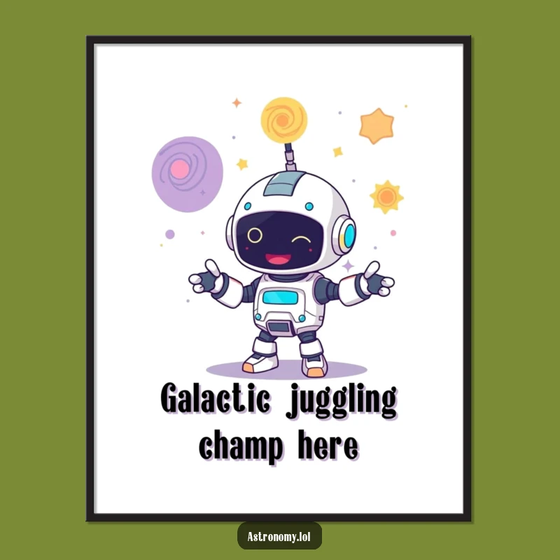 Free Printable Robot Wall Art: Galaxy Juggling Downloadable Decor