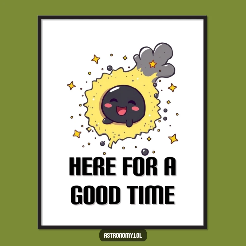 Free Printable Wall Art: Cheerful Black Hole Funny Downloadable Art Decor