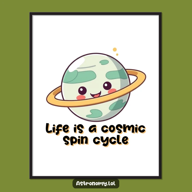 Funny Free Printable Wall Art: Playful Planet Rings Spinning, Hilarious Downloadable Decor for Your Space