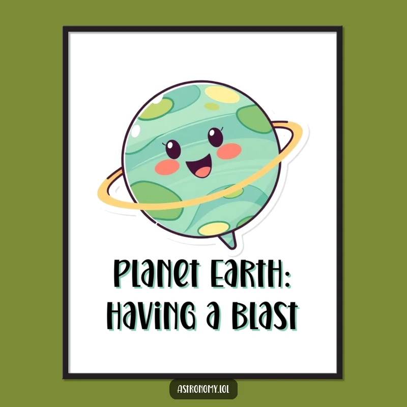 Funny Free Printable Wall Art: Cheerful Planet Spinning Joy!