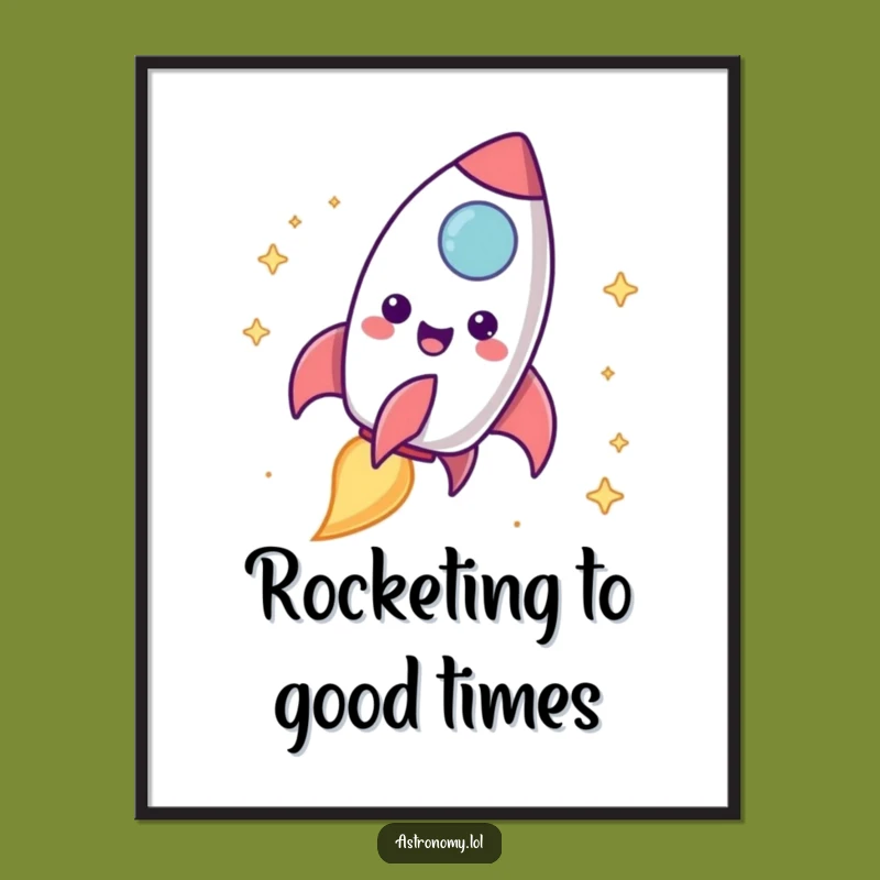 Free Printable Wall Art: Rocket Ship Blasting Off, Humorous Downloadable Decor