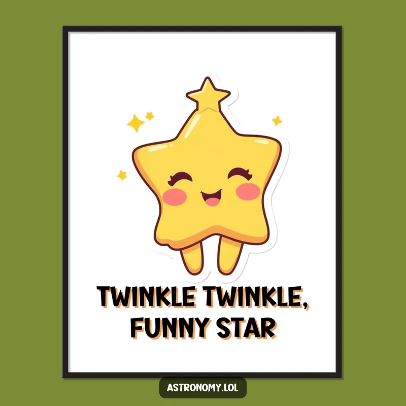 Free Printable Wall Art: Mischievous Star Twinkling, Humorous Downloadable Decor