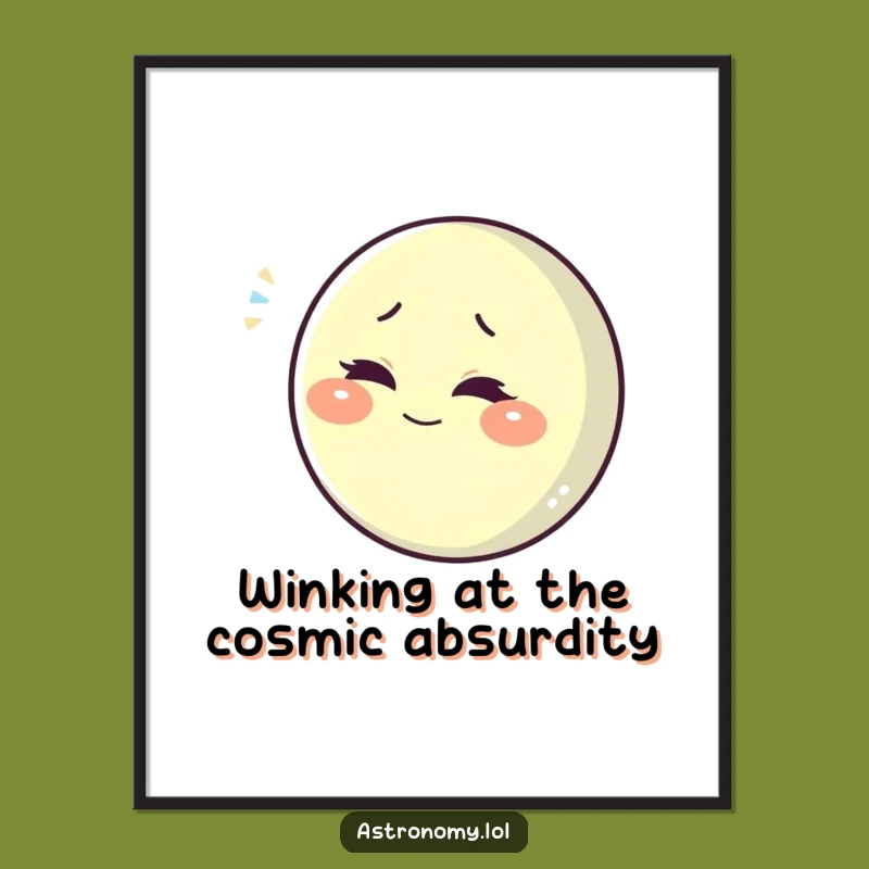 Free Printable Winking Moon Wall Art - Sly & Funny Downloadable Decor!