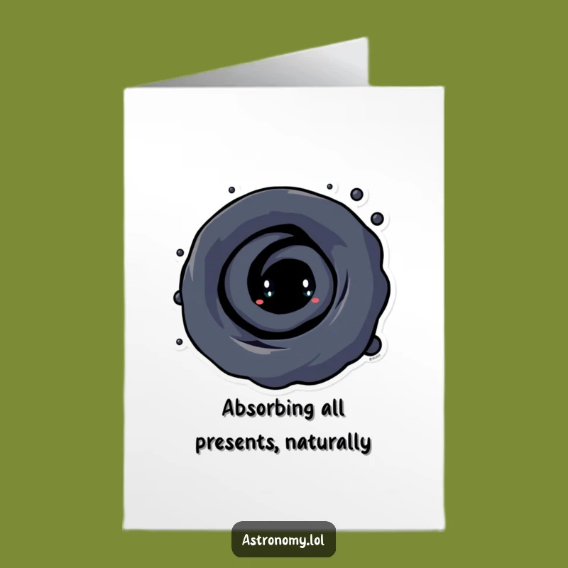Funny Free Printable Birthday Card: Curious Black Hole Vortex Design - Instant Download Gift