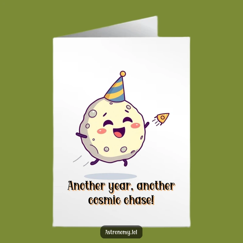 Giggling Asteroid Birthday Card - Free Printable Comet Chase Fun Downloadable