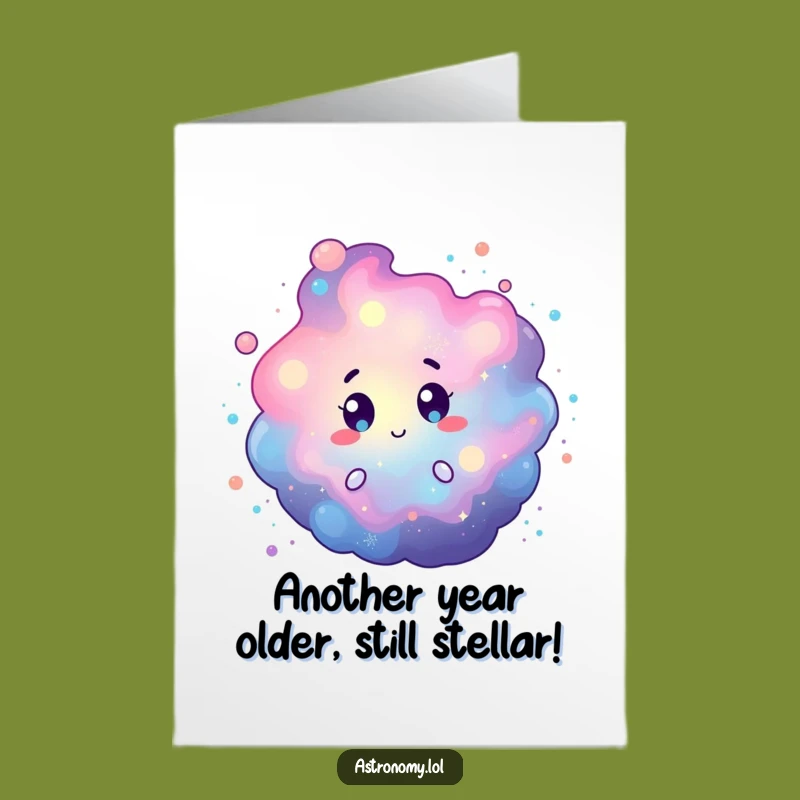 Free Printable Nebula Birthday Card: Funny Cosmic Dust Downloadable Gift