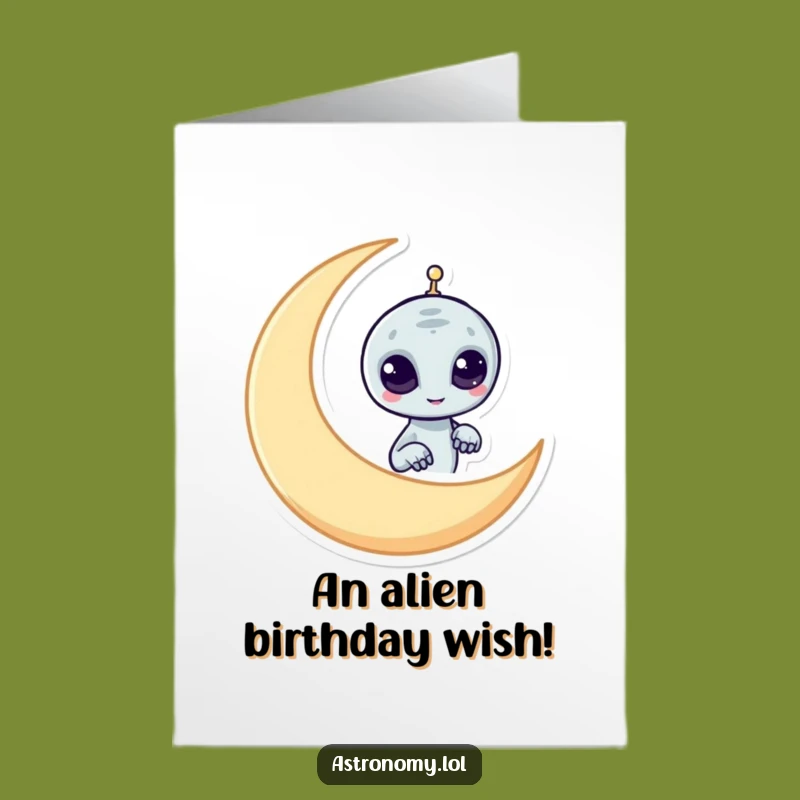 Free Printable Birthday Card: Sneaky Alien, Funny Downloadable Gift for a Mysterious Celebration