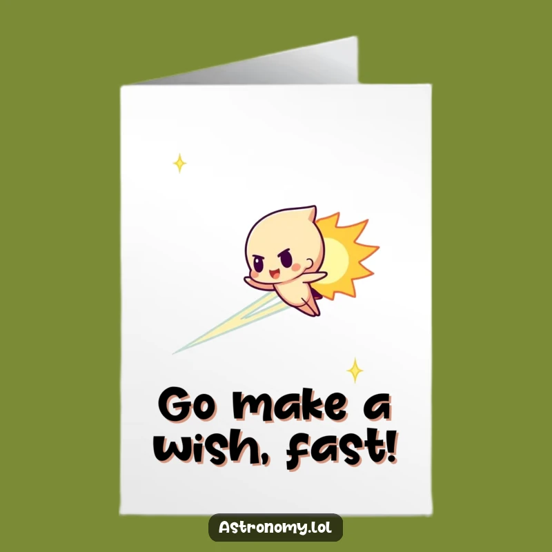 Fast Meteor Birthday Card Free Printable Download: Energetic Cosmic Character for a Blast of Fun